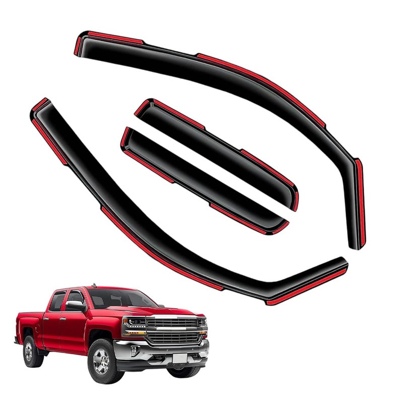 inChannel Window Visors Rain Guards FIT Chevy SilveradoGMC Sierra 1500 20192025 Crew Cab 20192025  4Piece inChannel DarkSmoke Polycarbonate Vent Deflectors